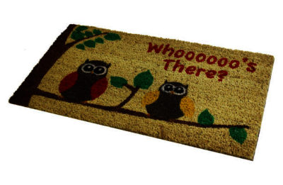 JVL Owls PVC Backed Coir Doormat.